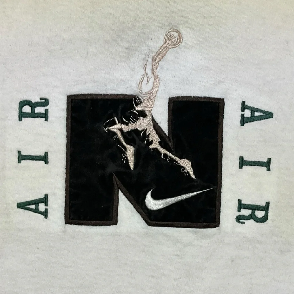 🧊 Vintage Nike Air Z Logo Tee 🏀 90s‎ Made in USA XL OG Swoosh Single Stitch